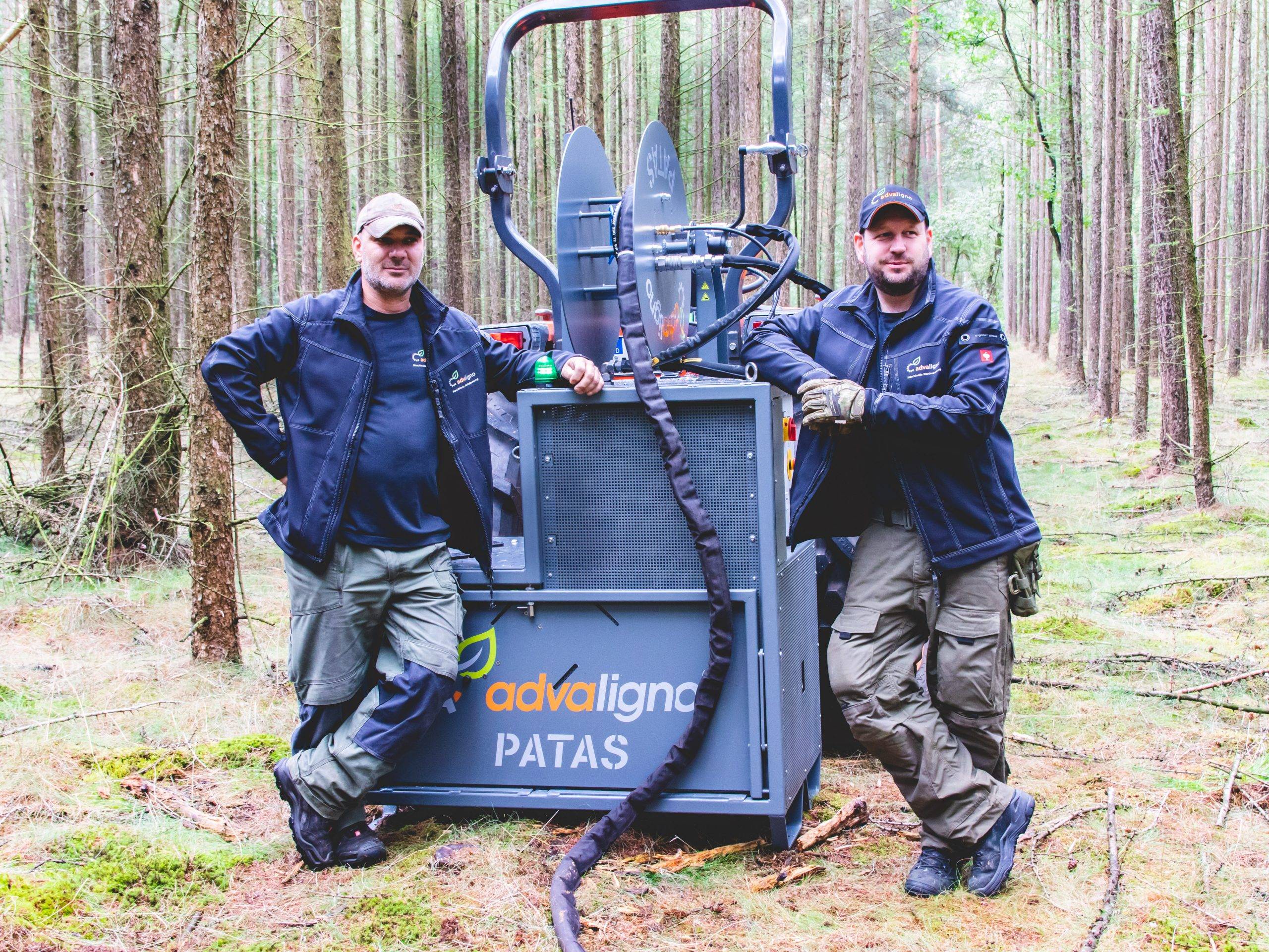 adwoods team with PATAS machine in forest